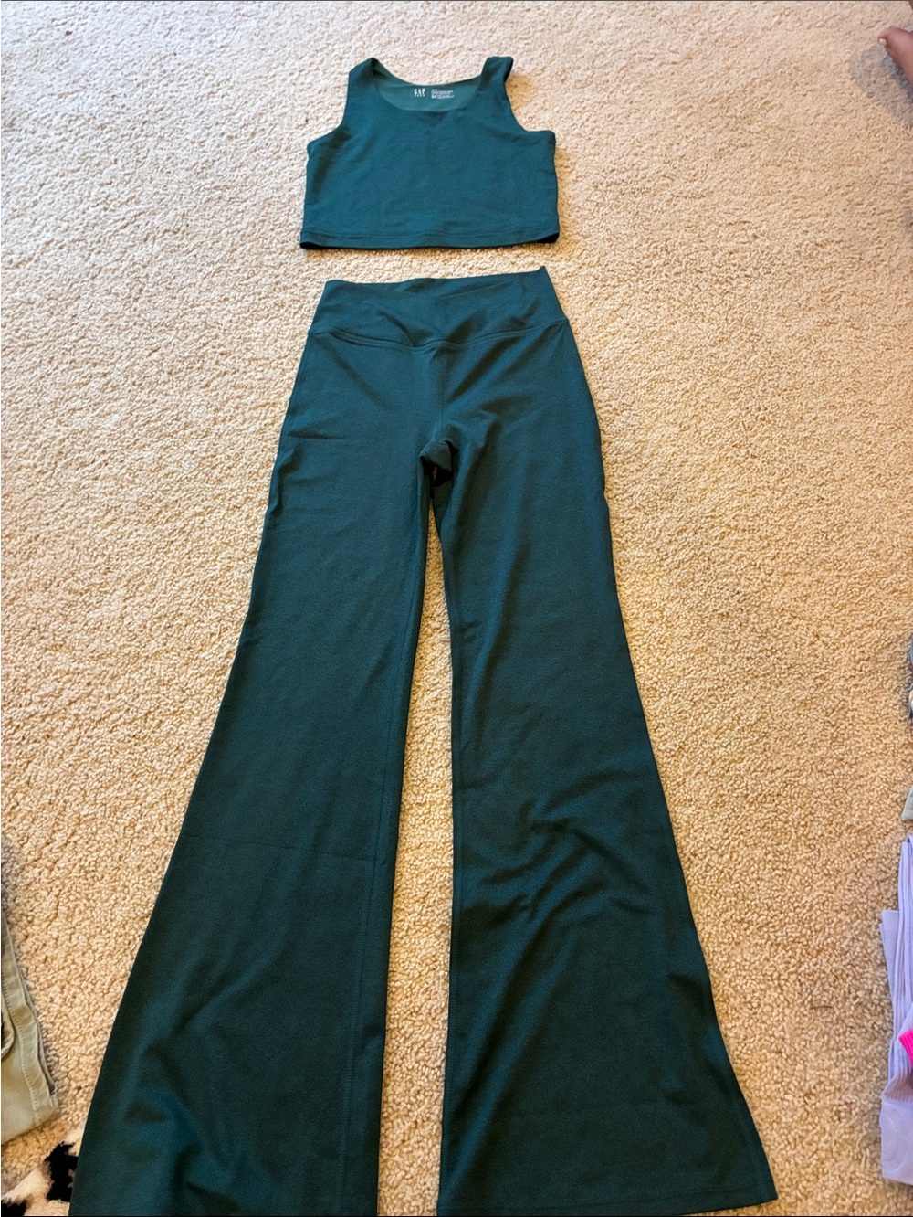 GAP Yoga Wide-Leg Flare Pants in Deep Teal